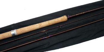 ROD: Quality Custom Built salmon fly rod, 12' 3 piece graphite, line rate 9, brown slim blank,