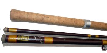 ROD: Hardy Fred J Taylor Trotter Rod, 11' 3" 2 piece brown fibreglass with detachable 24" cork