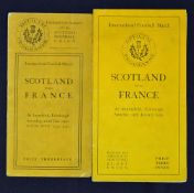 2x 1920s Scotland vs France rugby programmes - to include 1921 match played at Inverleith
