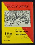 1966 British Lions v Australia rugby programme played 4th June at Lang Park, Milton, 2nd Test match,