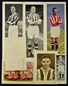 1938/1939 Stoke City autographs, in pencil, on a cardboard strip (15 in total including Stanley