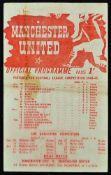 War-time 1944/1945 Manchester Utd v Manchester City football programme dated 18 November 1944,