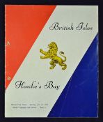 1950 British Lions vs Hawkes Bay rugby programme - played on Saturday 17th of June at McLean Park