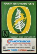 1986 New Zealand All Blacks Cavaliers rugby tour to South Africa programme -  - 4th test match vs