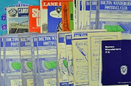 Selection of Bolton Wanderers home football programmes including 1945/1946 Barnsley, Stoke City