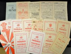 Collection of Welsh Rugby Union trials and final trial match programmes from the 1950s onwards to