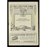 1956 Wellington Town v League XI Frank Childs Benefit Game football programme dated 16th April 1956,