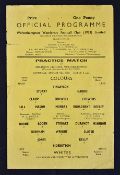 1959 Wolverhampton Wanderers Public Practice Match football programme dated 8 August 1959, single