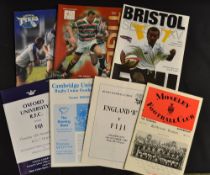 Collection of 1970s/80s/90s Fiji Rugby Tour to the UK English programmes to include 2x vs Mosley (