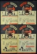 1947/1948 Manchester Utd home football programmes v Derby County, Manchester City, Wolves, Blackburn