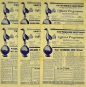 Tottenham Hotspur football programme selection for season 1953/1954 to include homes v Arsenal,