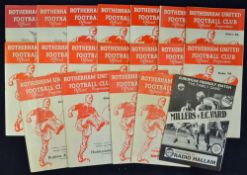 Selection of Rotherham Utd home football programmes to include 1952/1953 Notts County 1954/1955