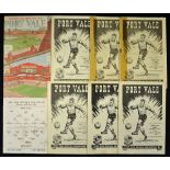 Selection of Port Vale football programmes to include 1950/51 Brighton (single sheet edition),