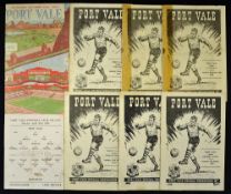 Selection of Port Vale football programmes to include 1950/51 Brighton (single sheet edition),