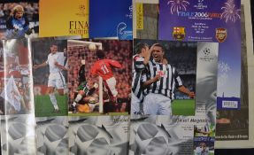 UEFA Champions League football programmes. Six different final programmes plus press passes,