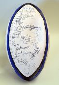 Cardiff RFC v Fiji XV signed rugby ball c1990s full Gilbert Murrayfield rugby ball signed to 2