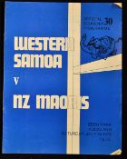 Scarce 1976 Western Samoa vs New Zealand Maoris rugby programme - played at Eden Park Auckland on