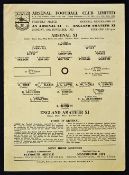 Scarce single sheet football programme 1952/1953 Arsenal v England Amateur XI dated 10 November 1952