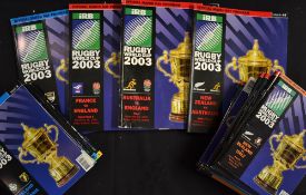 2003 Rugby World Cup programmes a near complete set of  47/48 official match programmes to include