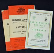 1957 Australia Rugby tour to the UK English programmes to include v Midland Counties (2) both (F)