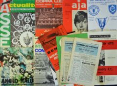 Manchester Utd European away games match programmes to include 1963/1964 Tottenham Hotspur (