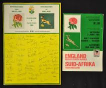 1984 England rugby tour to South Africa programmes and ticket - to include both test matches vs