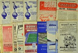 1950s football programme selection to include West Bromwich Albion v 1949/1950 Blackpool, 1955/