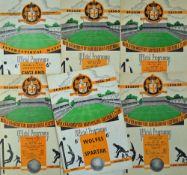 Selection of Wolverhampton Wanderers home football programmes to include 1954/1955 Moscow Spartak