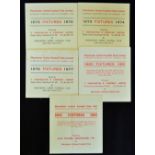 Selection of Manchester United Fixture Cards for seasons 1973/74 x 2, 1976/77, 1980/81 and 1982/