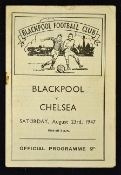 1947/1948 Stanley Matthews debut match for Blackpool played 23 August 1947 Blackpool v Chelsea.