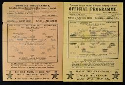 War-time football programmes Tottenham Hotspur v Queens Park Rangers 1943/1944 4 December 1943 v