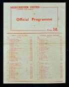 Scarce Manchester United Public Trial Matches 1955 at Old Trafford dated 13 August 1955, covers