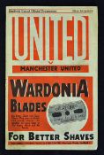 1946/1947 Sheffield Utd v Manchester Utd Division 1 match programme at Bramhall Lane. Fair-good,