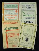 Collection of 1947 Australia Rugby tour to UK Welsh programmes - to incl vs Pontypool, Talywain &