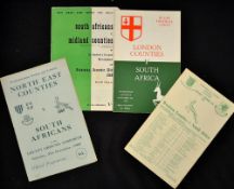 1960/61 South Africa Rugby tour to the UK English programmes to include vs London Counties, vs