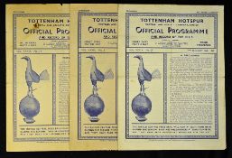 Selection of 1946/1947 Tottenham Hotspur homes to include Stoke City (FAC), Southampton,