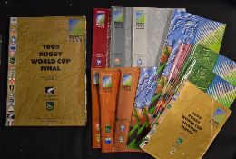 1995 Rugby World Cup programmes near complete run 20/34 incl Final together with pool matches