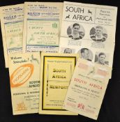 1951 South Africa Rugby Tour to the UK Welsh programmes to incl vs Aberavon and Neath, vs Cardiff (