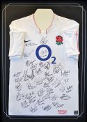 2010 Official England signed international rugby shirt - England O2 white international shirt