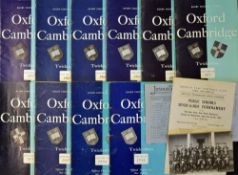 Collection of Oxford and Cambridge University rugby programmes and others from 1948 onwards to