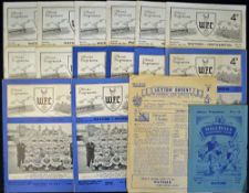 Collection of Watford home league programmes for 1955/1956, complete season excluding Millwall,