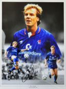 Kerry Dixon signed colour print of Chelsea, overall 46 x56cm, mfg.