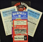 Postponed football match programmes to include Tottenham Hotspur v Manchester Utd 1963/1964 (ECWC)