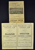 Selection of Wellington Town football programmes to include 1949/1950 v Macclesfield, Chester,