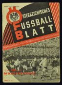1955 Austria v Hungary football programme International Fixture in Vienna dated 24 April 1955.
