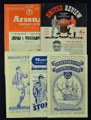 Selection of Wolverhampton Wanderers away football programmes 1953/1954 season (Wolves Champions)