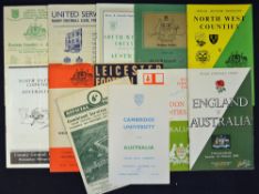 Collection of 1957 Australian Rugby tour to UK English programmes to include vs England, vs rare