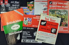 Collection of British Lions rugby tour to New Zealand Test Match programmes from 1983 onwards to