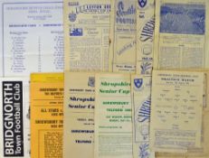 Shrewsbury Town football programme selection to include 1948/1949 Walsall, Brush Sports, 1953/1954