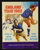 Scarce 1982 England Rugby Tour to Canada programme - double programme vs Canada East played on